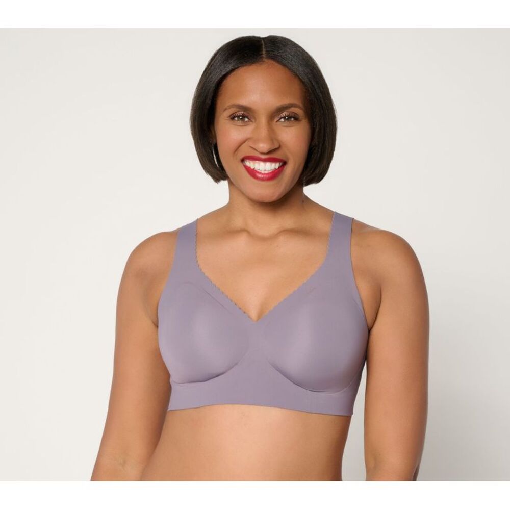 Evelyn & Bobbie Women's Bra Sz L Seamless Wirefree Gray